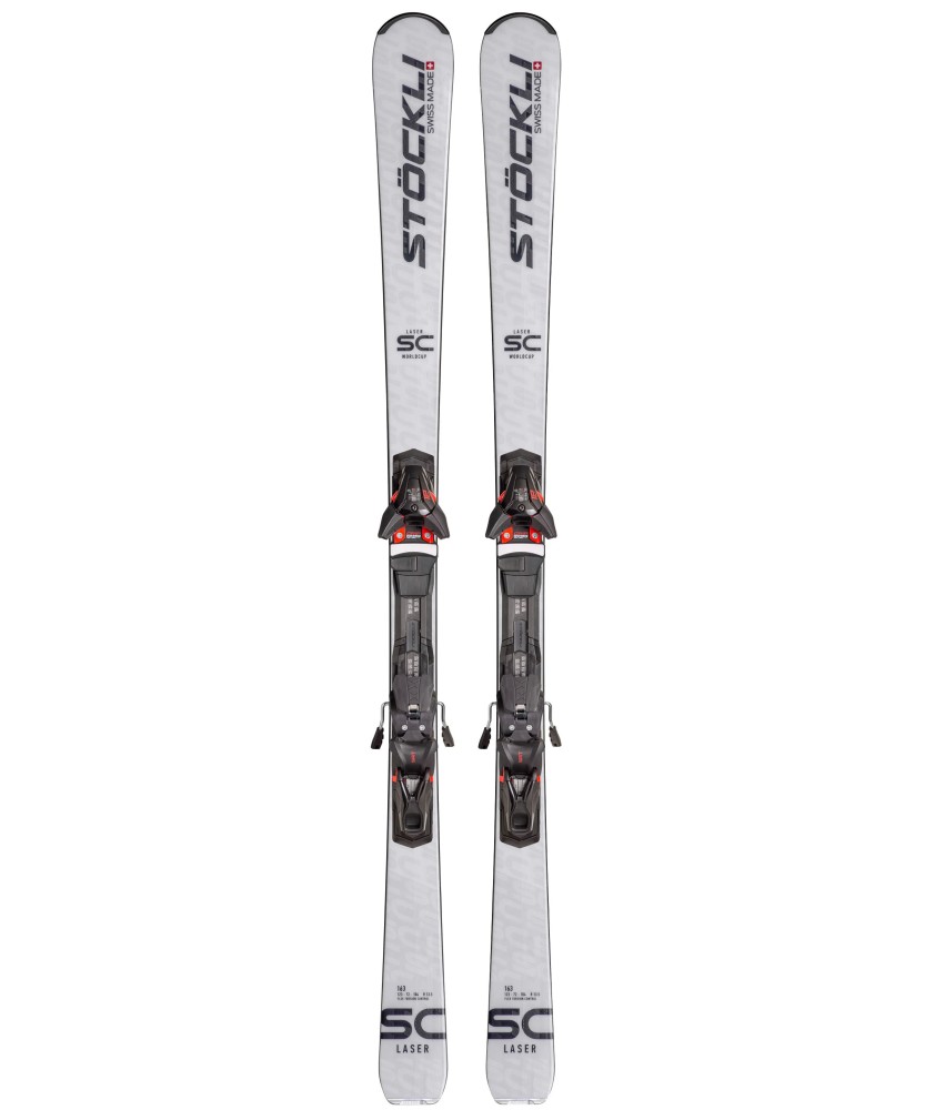 Stöckli Laser SC skis with SRT 12 bindings